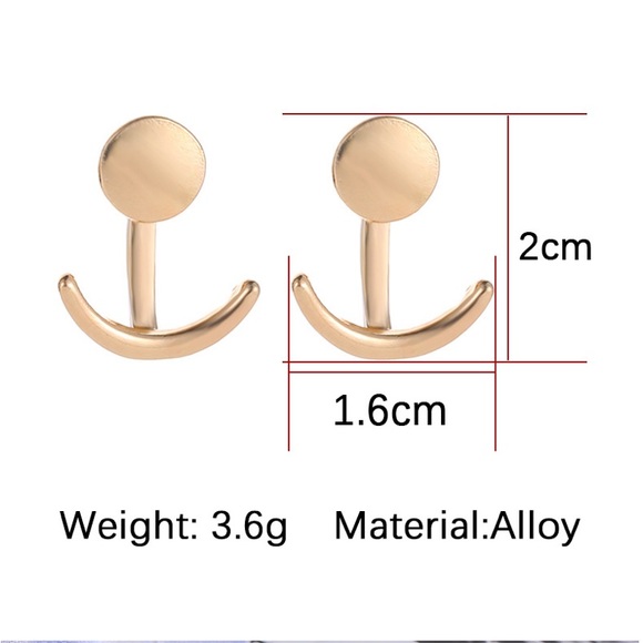 Dainty Moon Phase Ear Jackets - Picture 2 of 2